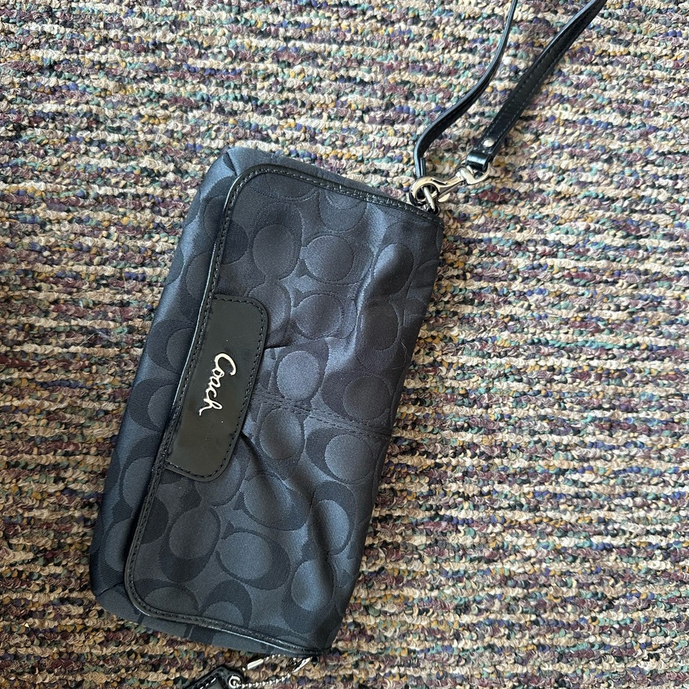 Coach Charcoal Signature Wristlet